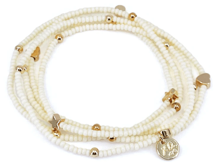 Wonder Wrap Bracelet (White Pearl & Gold Multi) | Love You More Hot on Sale