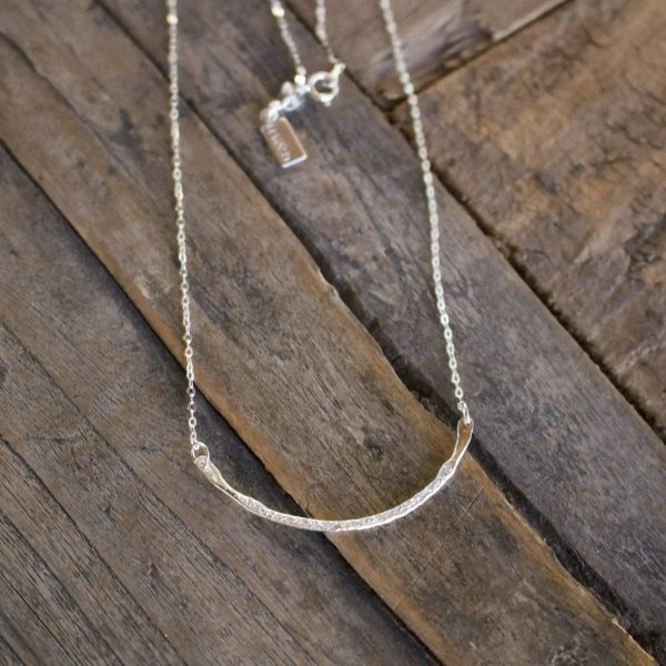 Rounded Bar Sterling Silver Necklace | Liv & B Hot on Sale