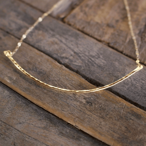 Rounded 14K Gold Fill Bar Necklace | Liv & B For Cheap