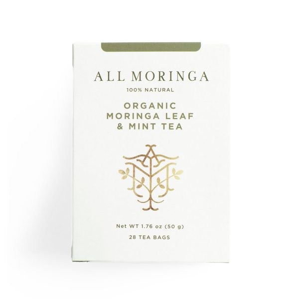 Premium Organic Moringa Leaf, Mint And Chamomile Herbal Tea 28 Tea Bags | All Moringa Sale