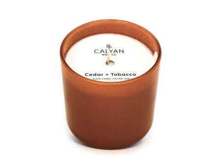 Cedar + Tobacco Dignity Series Glass Jar Soy Candle | Calyan Wax Co. - 5.3 oz Supply