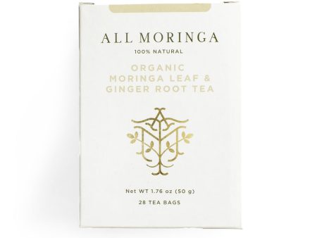 Premium Organic Moringa Leaf And Ginger Herbal Tea 28 Tea Bags | All Moringa on Sale