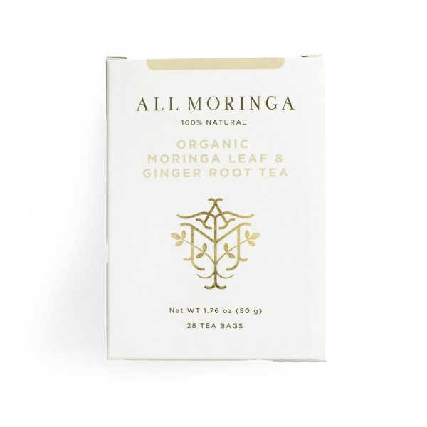 Premium Organic Moringa Leaf And Ginger Herbal Tea 28 Tea Bags | All Moringa on Sale