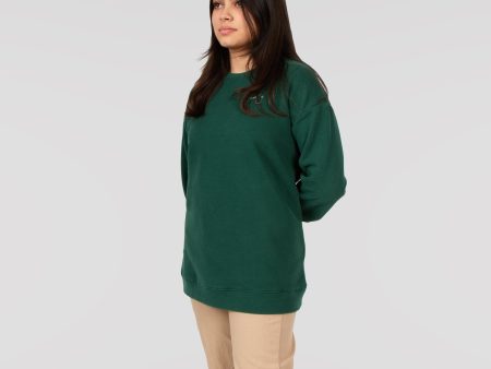 Cozy Cotton Sweatshirt in Forest Green For Discount