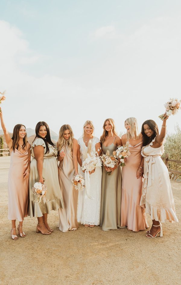 Tuscany Maxi Slip Dress ~ Rose Gold Luxe Satin Hot on Sale