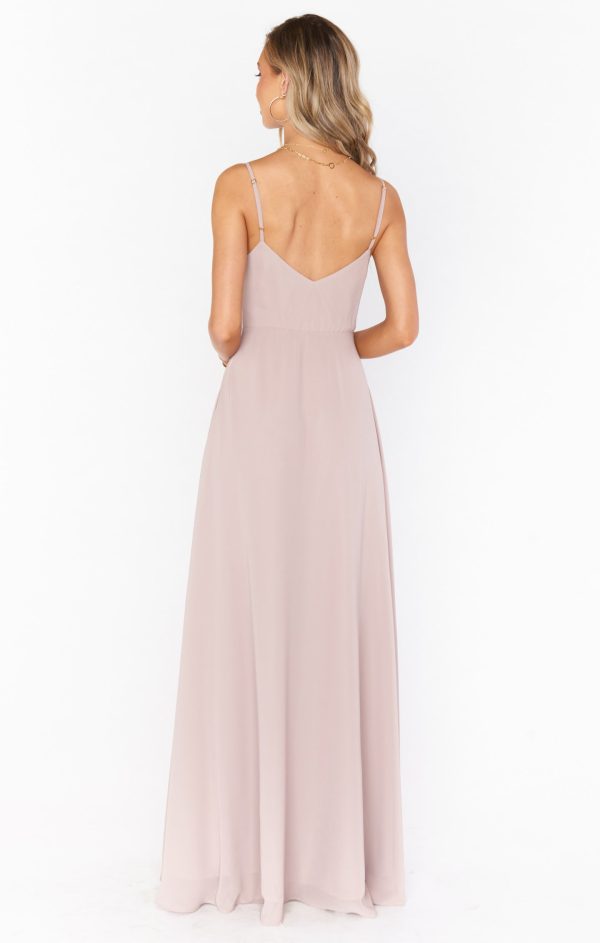 Faith Maxi Dress ~ Soft Beige Chiffon For Cheap