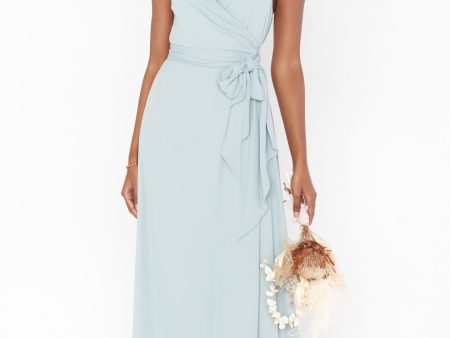 Liz Maxi Dress ~ Silver Sage Crisp For Sale