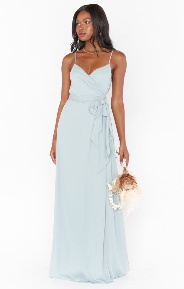 Liz Maxi Dress ~ Silver Sage Crisp For Sale