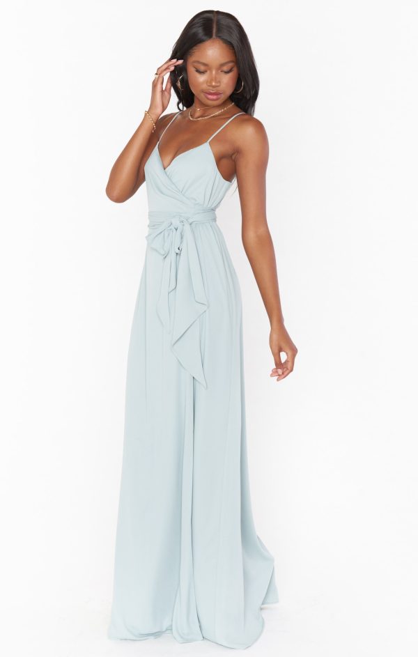 Liz Maxi Dress ~ Silver Sage Crisp For Sale