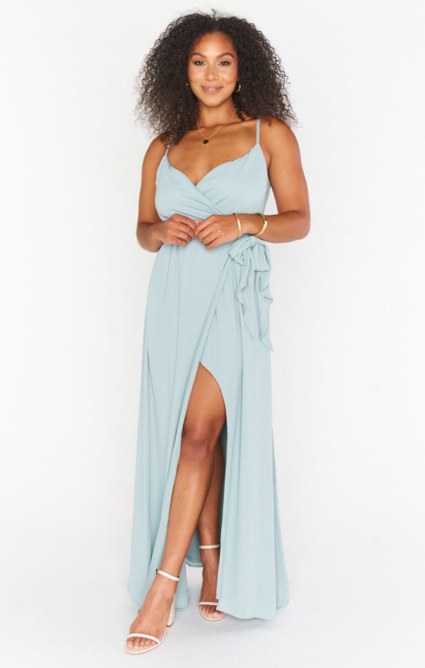 Liz Maxi Dress ~ Silver Sage Crisp For Sale