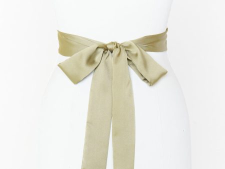 Bridesmaid Sash ~ Moss Green Luxe Satin Online Hot Sale