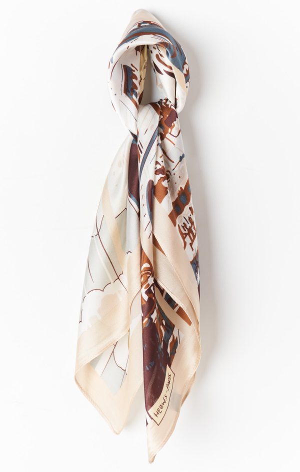 Vintage Inspired Scarf ~ Beige Fashion